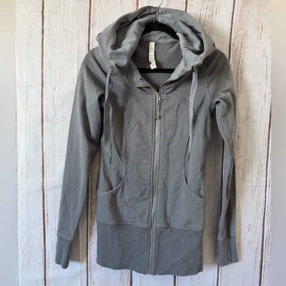Lululemon Live Simply Long-Length Hoodie Jacket Grey Size
4